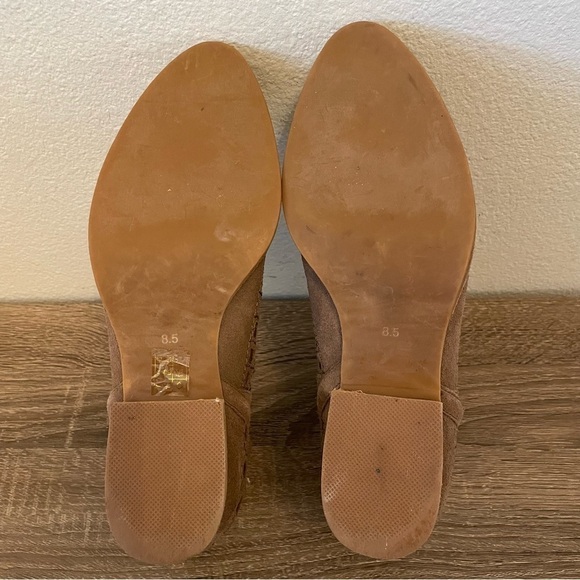 Jeffrey Campbell Taggart Tan Suede Caged Cutout Ankle Boots Booties, Size 8.5 - Picture 7 of 9